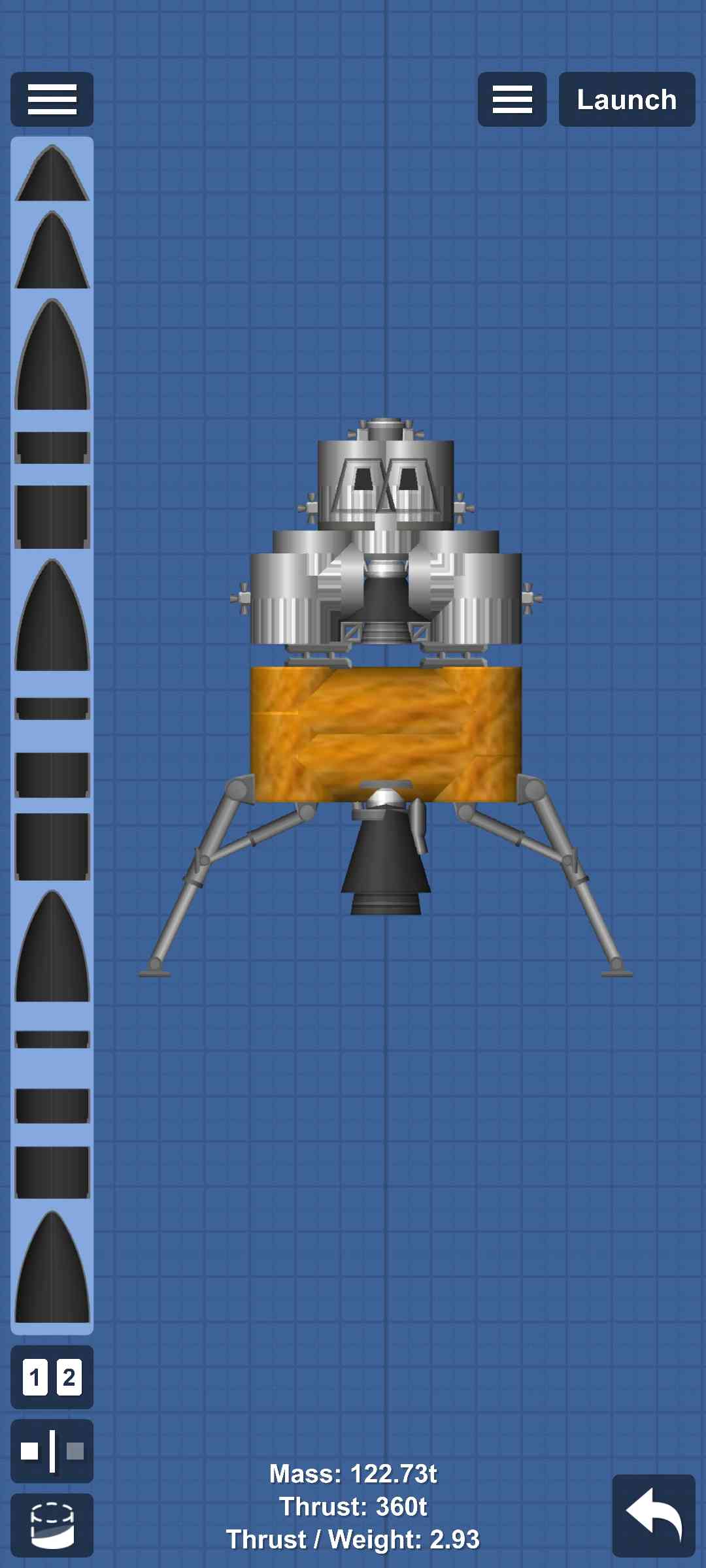 Lunar Module Blueprint for Spaceflight Simulator