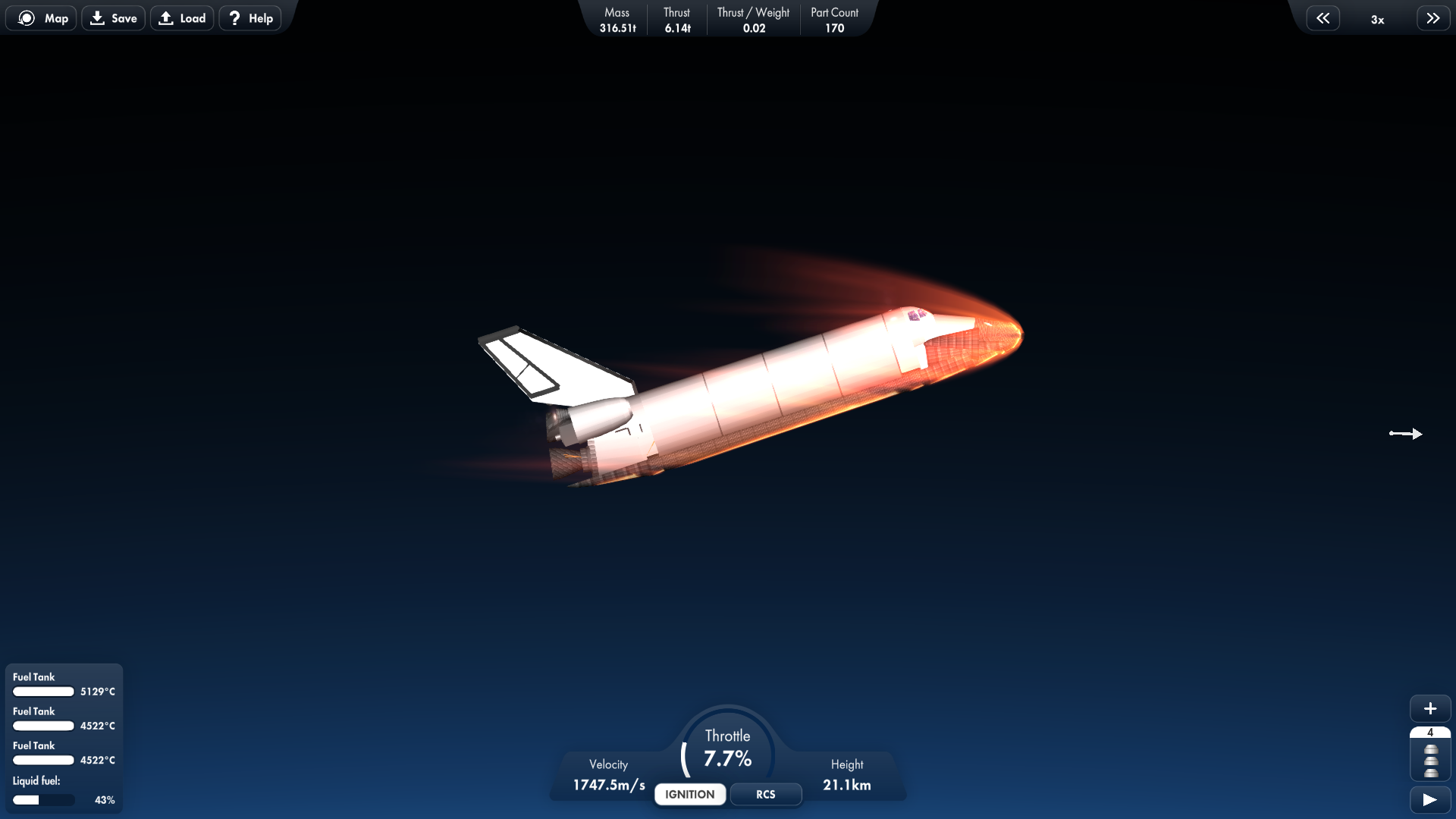 Space Shuttle Orbiter (improved) Blueprint for Spaceflight Simulator