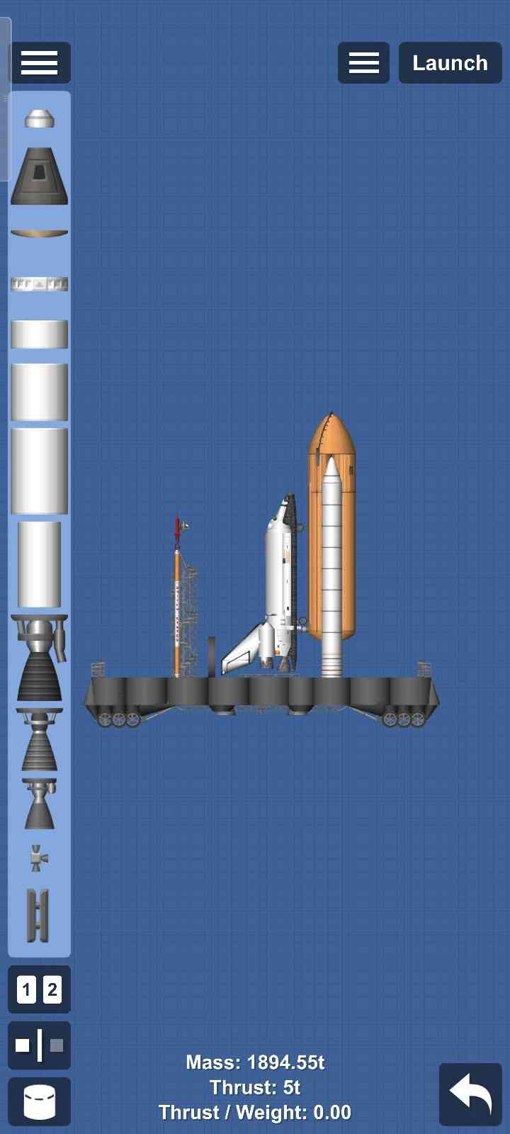 Shuttle space with nasa launch Blueprint for Spaceflight Simulator